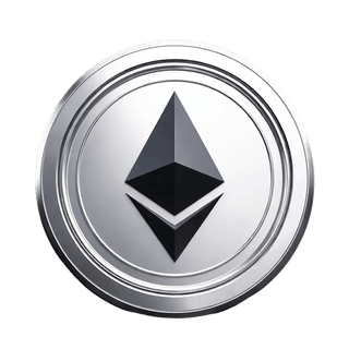 Ícone flutuante com o símbolo da moeda Ethereum (ETH)